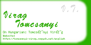 virag tomcsanyi business card